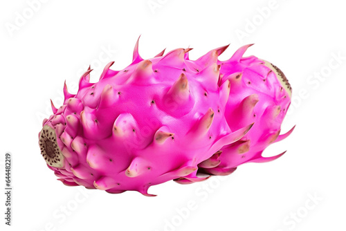 Colorful Dragonfruit Isolated on a Transparent Background PNG. Generative Ai