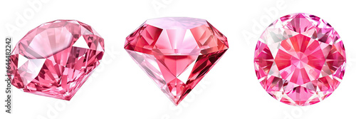 Diamond 3d Pink On Transparent Background Png