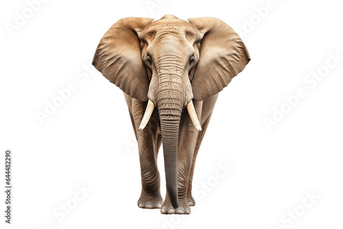 Majestic Elephant Isolated on a Transparent Background PNG. Generative Ai
