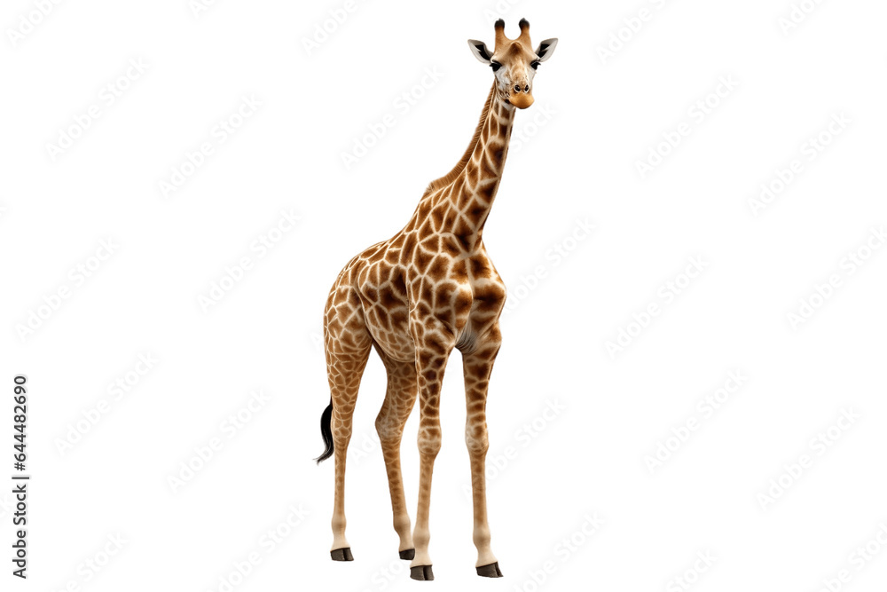 Giraffe Isolated on a Transparent PNG Background. Generative Ai