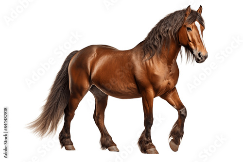 Magnificent Horse Isolated on a Transparent PNG Background. Generative Ai