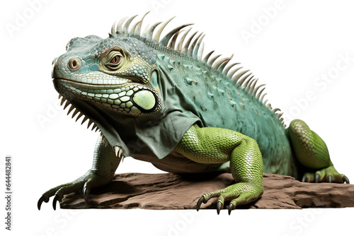 A Stunning Iguana Isolated on a Transparent PNG Background. Generative Ai