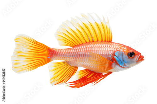 Vibrant Fish Isolated on a Transparent PNG Background. Generative Ai