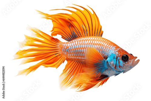 Gold Fish Isolated on a Transparent PNG Background. Generative Ai