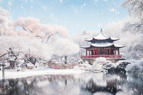 Wallpaper Mural pavilion in the snow Torontodigital.ca