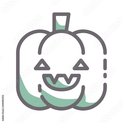 pumpkin jack o lantern two tones icon
