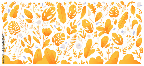 Set of vector plants in flat cartoon style isolated on white background plants are easy to customize and compose at your discretion for your design patterns, postcards, posters, advertisements.