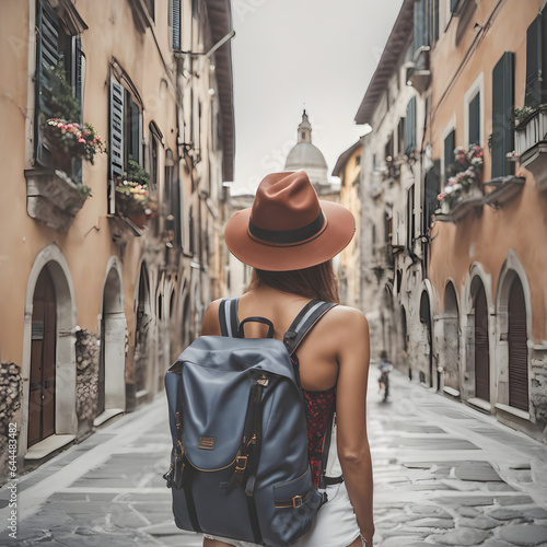 sexy woman traveling in italy Generative AI