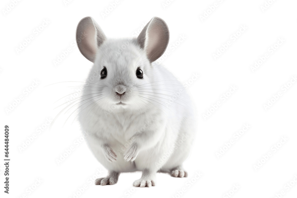 Adorable Chinchillas Isolated on a Transparent PNG Background. Generative Ai