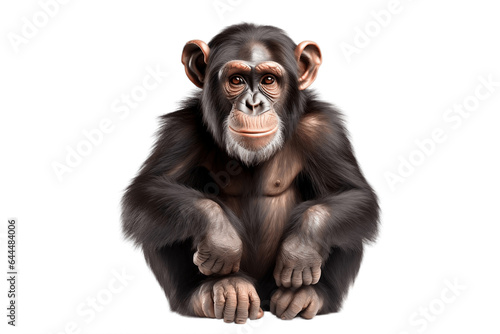 Majestic Chimpanzee Isolated on a Transparent PNG Background. Generative Ai