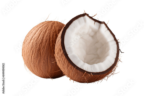 Beautiful Coconut Isolated on a Transparent PNG Background. Generative Ai