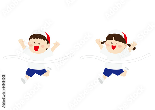 ゴールする子供達1