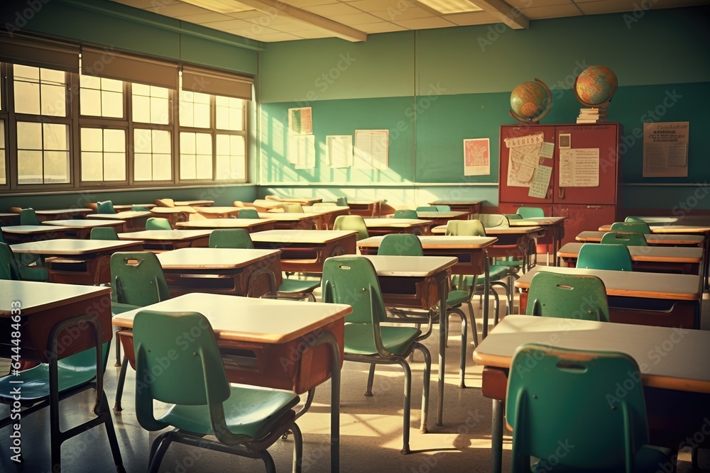 Empty classroom at school. Empty classroom at school.