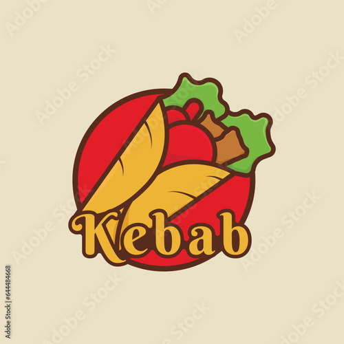 Kebab logo design template label