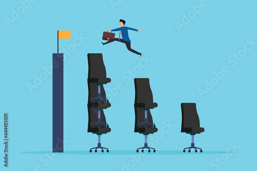 Job hopping, change many jobs in short time, move to new better career or position 2d vector illustration concept for banner, website, landing page, flyer, etc