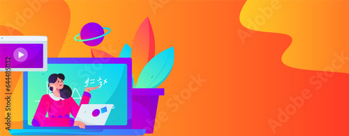 Education learning people flat vector concept hand drawn illustration