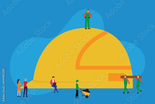 Occupational Safety, HSE - Health Safety Environment 2d vector illustration concept for banner, website, landing page, flyer, etc