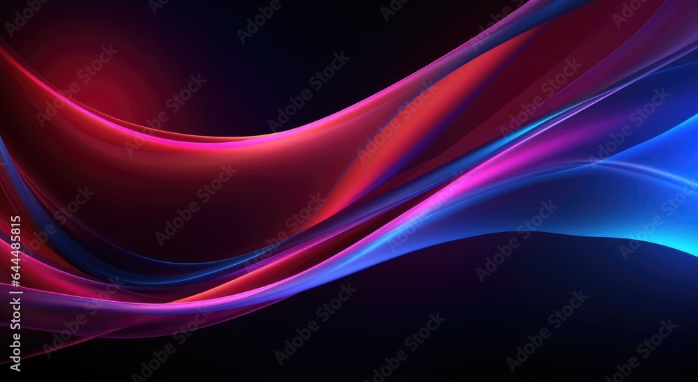 Naklejka premium abstract futuristic neon background with glowing ascending lines. Fantastic wallpaper