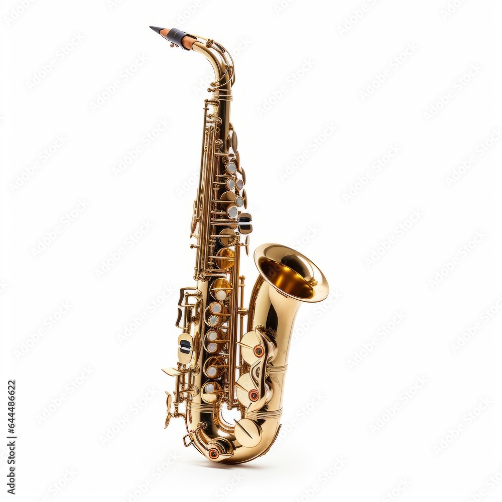Naklejka premium saxophone isolated on white background