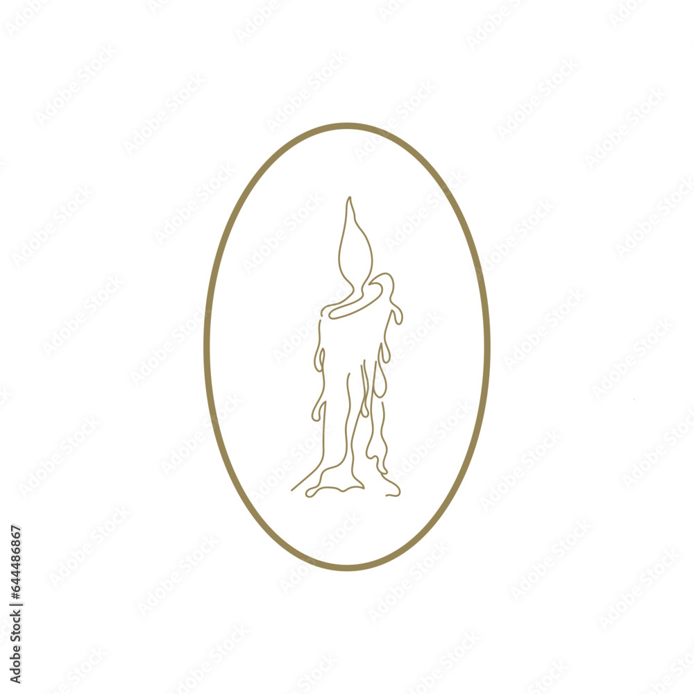 The candle logo is in the style of line art. A burning paraffin candle. The candle logo is in the style of line art. A burning paraffin candle.