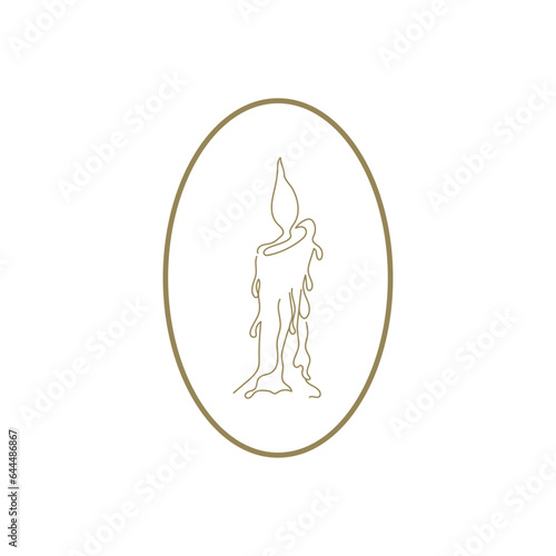 The candle logo is in the style of line art. A burning paraffin candle.
