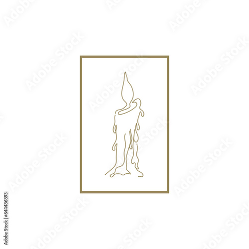 The candle logo is in the style of line art. A burning paraffin candle.