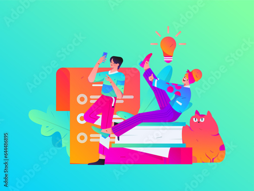 Education learning people flat vector concept hand drawn illustration © Lyn Lee