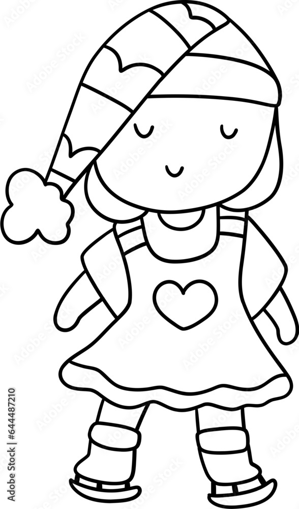 Adorable Winter Santa Girl - Whimsical Art for Christmas and New Year Adorable Winter Santa Girl - Whimsical Art for Christmas and New Year