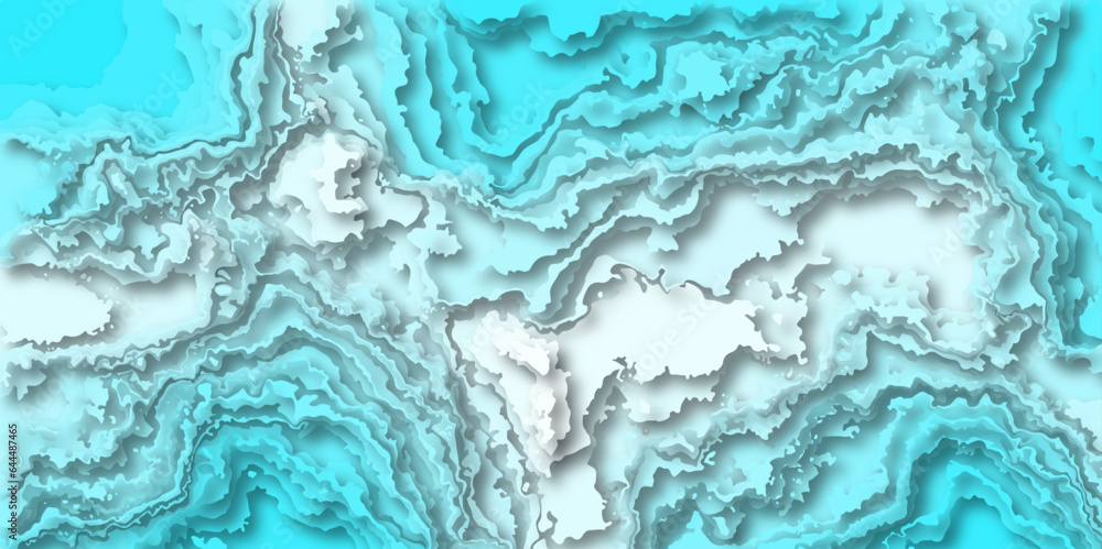 Abstract aquamarine marble wave texture in vector illustration. Serene aquamarine