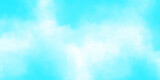 Abstract nature background of romantic summer blue sky with fluffy clouds. blue sky with clouds. panorama Sunlight with blue sky on white cloud. Hand painted blue sky and clouds, abstract watercolor.