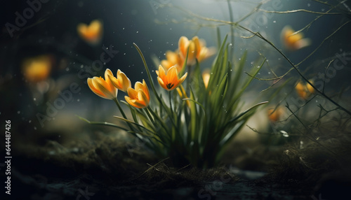 Natural background with spring flowers