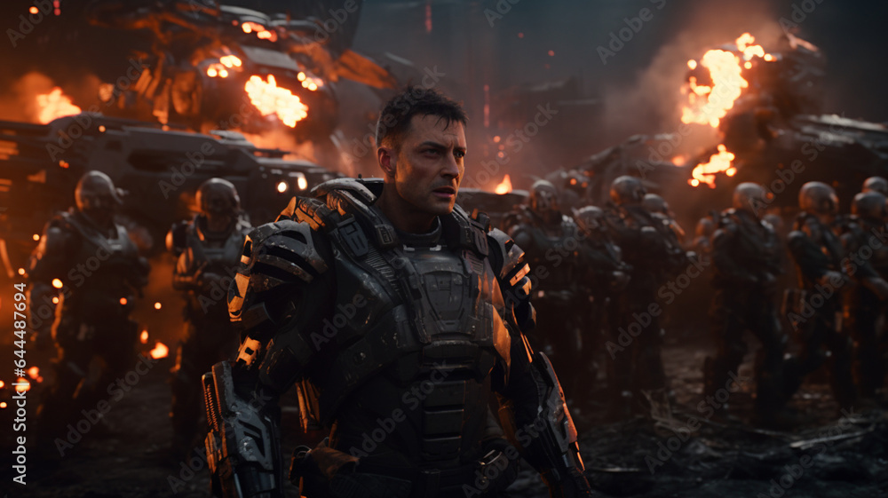 Craft an epic battle scene in a game Craft an epic battle scene in a game