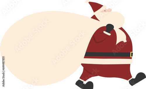 Big fat Santa Claus with lots of presents