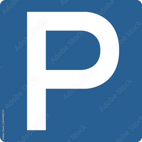 シンプルな標識のカラー単品イラスト 駐車可