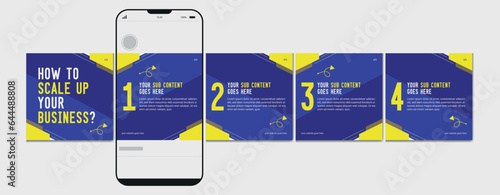 Set of Linkedin Carousel Post, editable social media Instagram carousel post, modern and creative business carousel post template, eps 10.