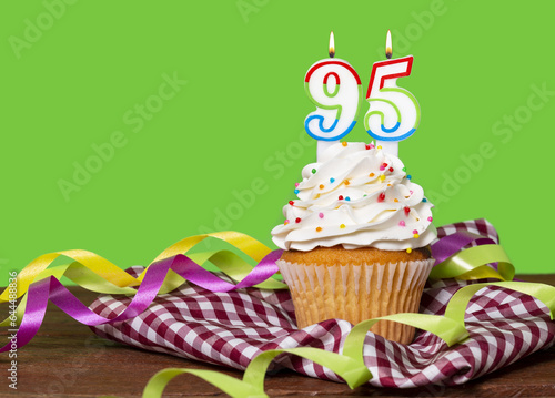 Cupcake With Number For Birthday Or Anniversary Celebration