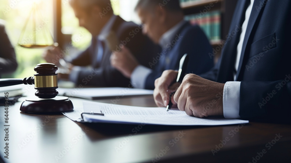 A team of young lawyers preparing for a court case in a law firm, with copy space A team of young lawyers preparing for a court case in a law firm, with copy space