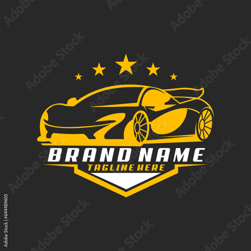 auto sport car club logo design vector