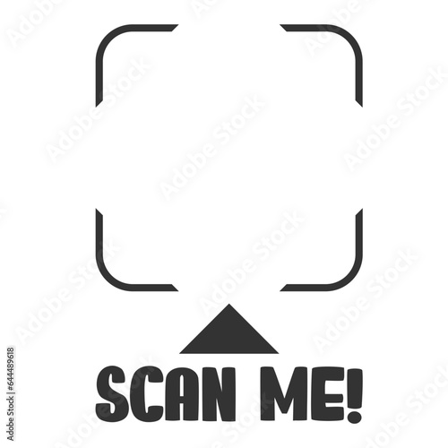 Qr code frame with text Scan Me. Scan me frame. QR code scan for smartphone.