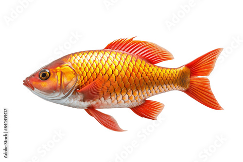 Beautiful gold fish Isolated on a Transparent PNG Background. Generative Ai