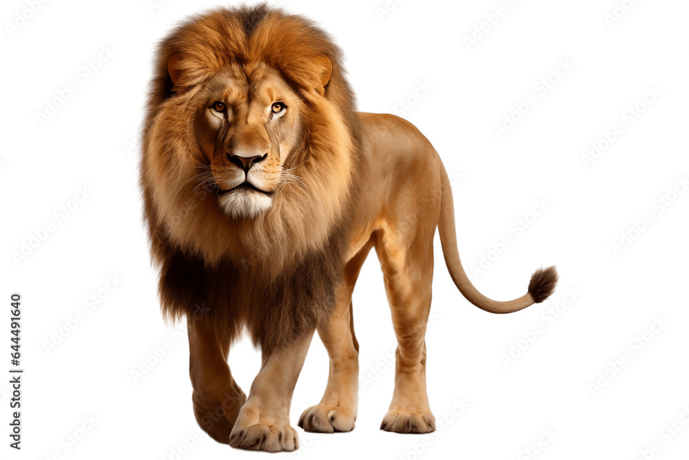 Fierce Lion Isolated on a Transparent PNG Background. Generative Ai