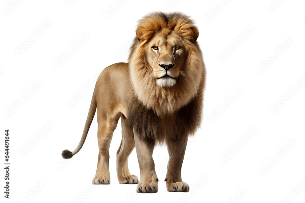 Beautiful Lion Isolated on a Transparent PNG Background. Generative Ai