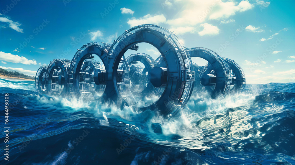 Ocean Wave Energy Converters, Power from the Sea's Rhythms Stock ...