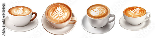 Latte clipart collection, vector, icons isolated on transparent background