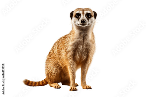 Brown Meerkat Isolated on a Transparent PNG Background. Generative Ai