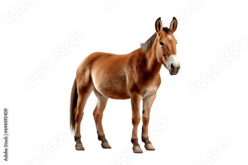 Mule Isolated on a Transparent PNG Background. Generative Ai