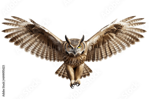 Owl Isolated on a Transparent PNG Background. Generative Ai