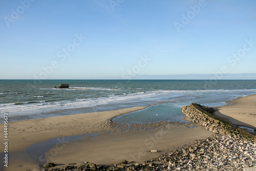 Obraz na płótnie La plage de Le Portel en hiver w salonie