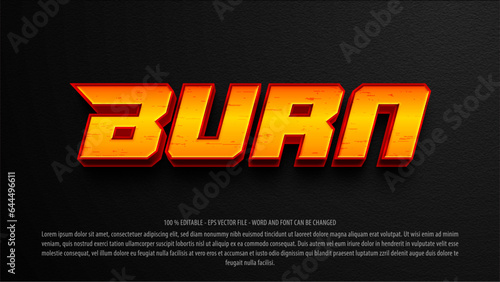 Burn 3d style editable text effect