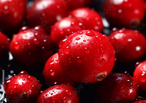 Wallpaper Mural Close up fresh raw red cranberries.Macro.AI Generative Torontodigital.ca